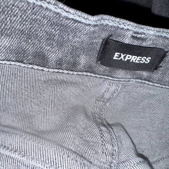 Express Super High Rise Skinny Jeans | Size 16 Short | Distressed Gray - Picture 7 of 8